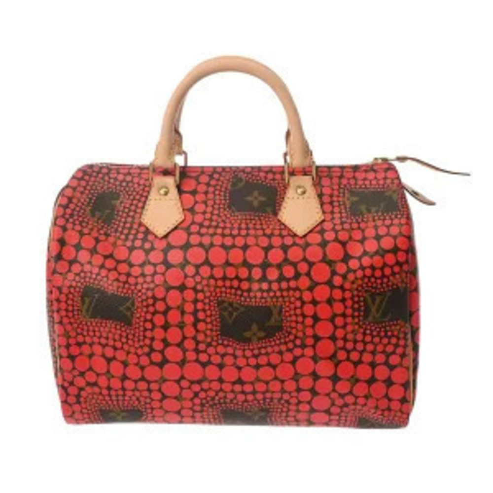 Louis Vuitton Monogram Pumpkin Dot Speedy Yayoi Kusama Rouge Red Handbag